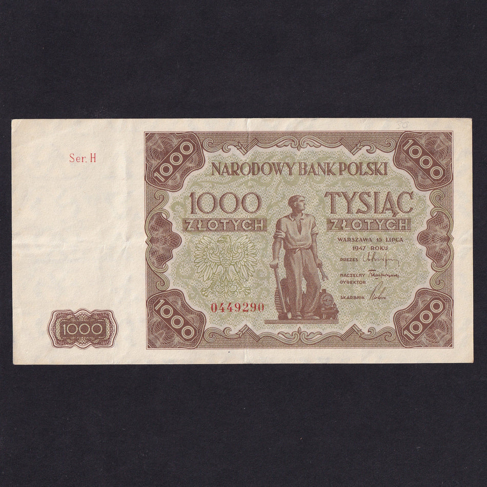 Poland (P133) 1000 Zloty, 1947, H0449290, Good VF