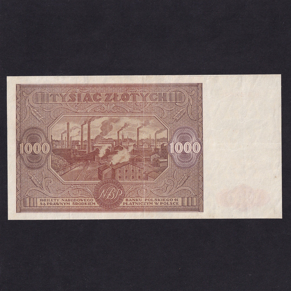 Poland (P122) 1000 Zloty, 1946, N 3157062, pressed, A/VF