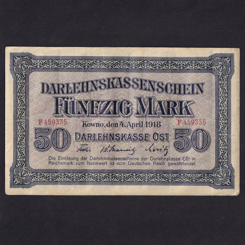 Germany (PR132) 50 Mark, State Loan, East Bank, circulated in Lithuania, Fine