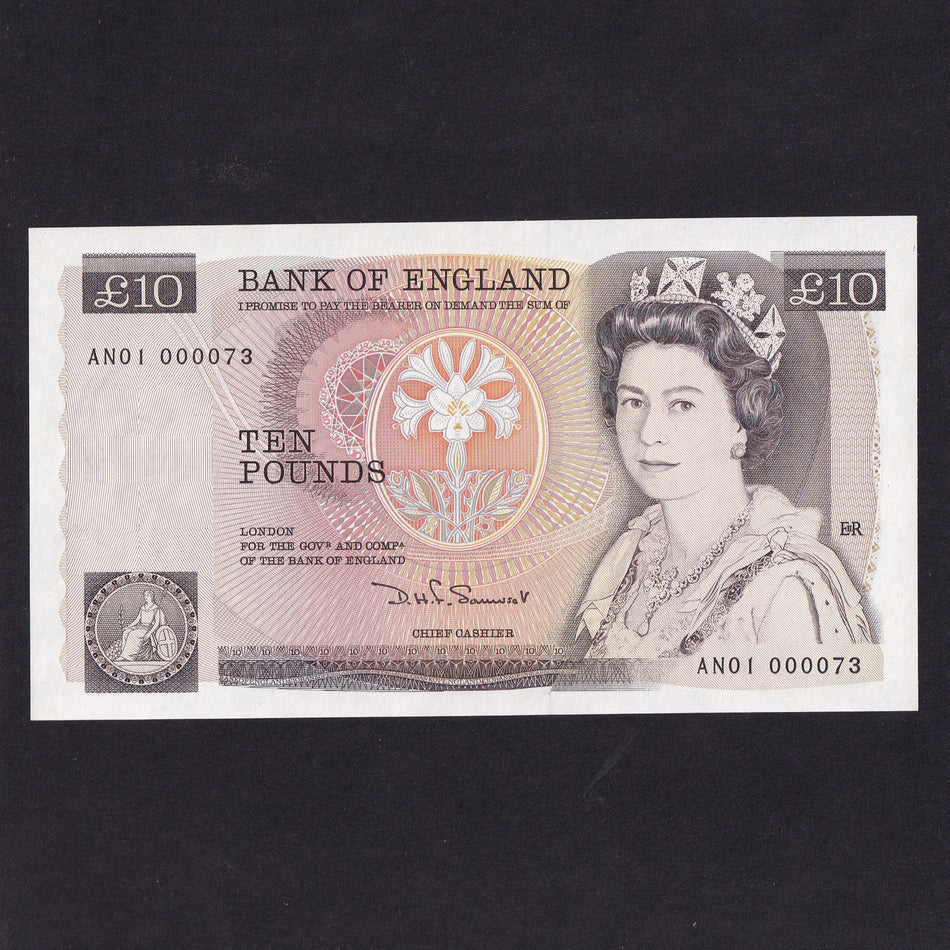 Bank of England (B348) Somerset, £10, first million and low serial, AN01 000073, UNC