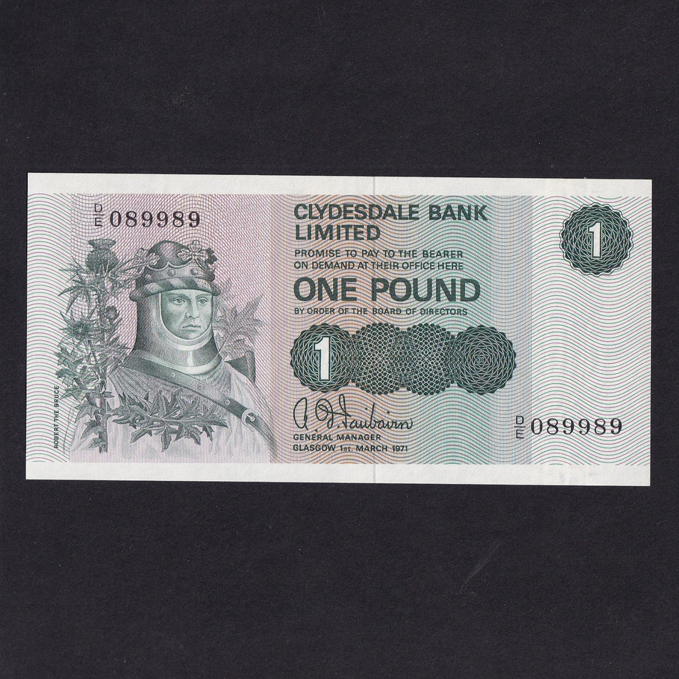 Scotland (P204a) Clydesdale Bank, £1, 1971, PMS CL35a, UNC