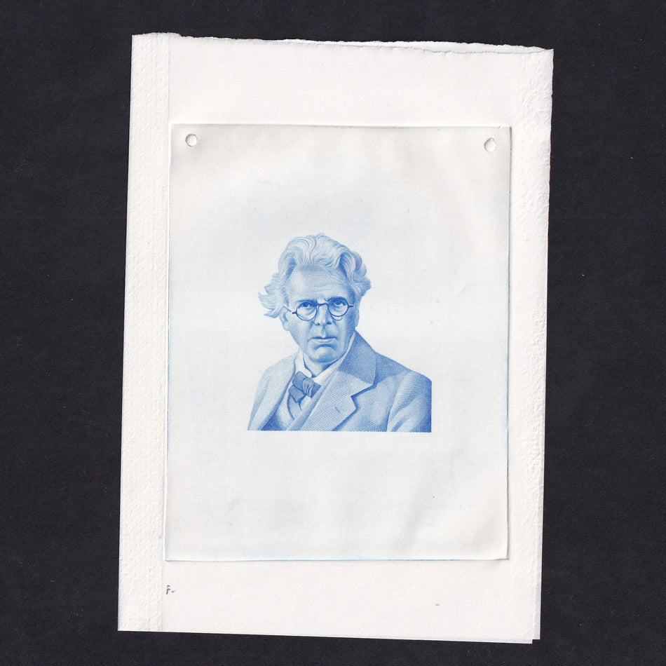 Ireland, die proof of Yeats in blue, as used on P73, produced by Mr Dow, engraver of the note, scarce, Good EF