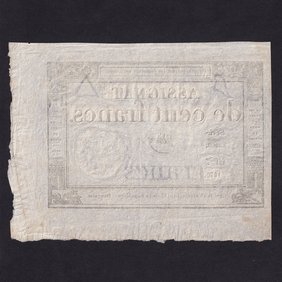 France (Assignats, PA78) 100 Francs, 1795, series 2262, Vienoz, EF