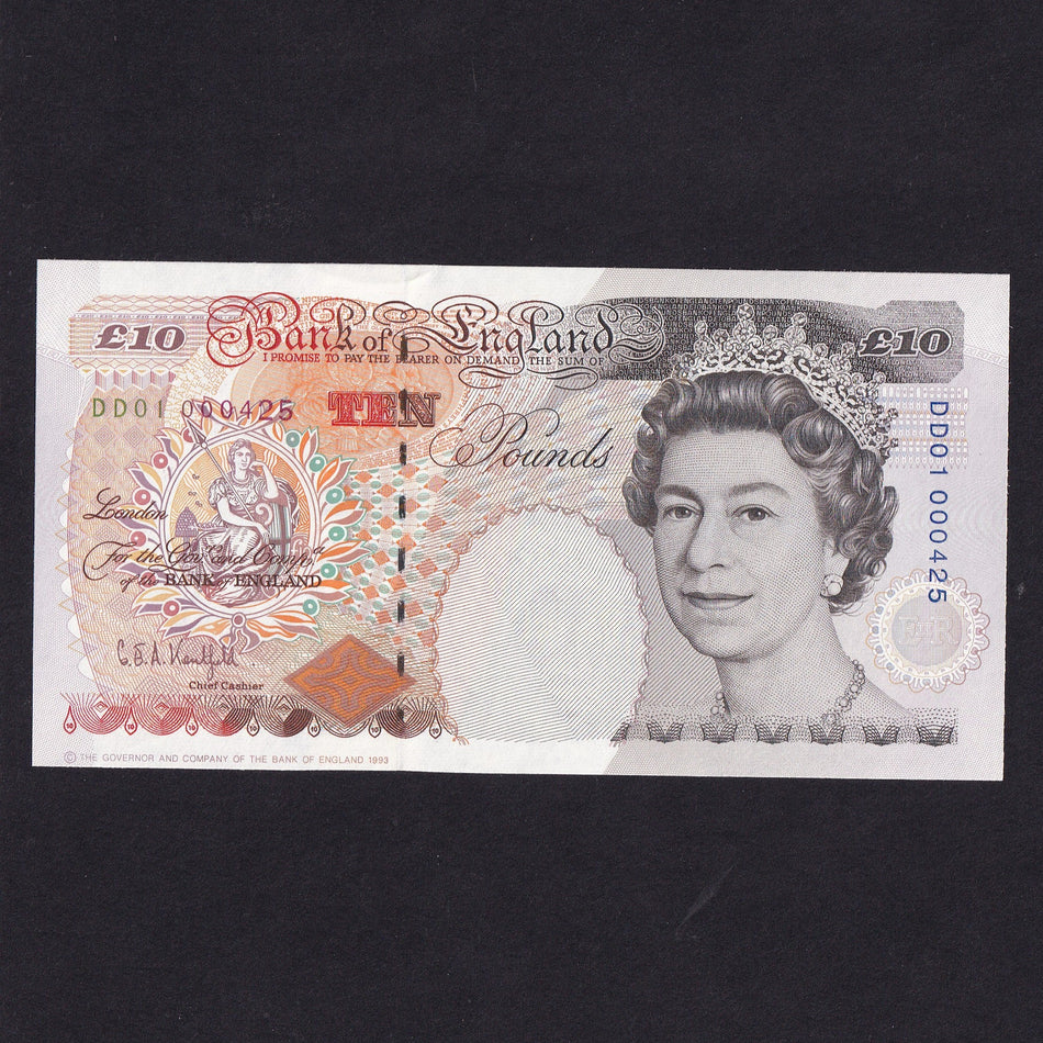 Bank of England (B369) £10, first million & low serial, DD01 000425, UNC