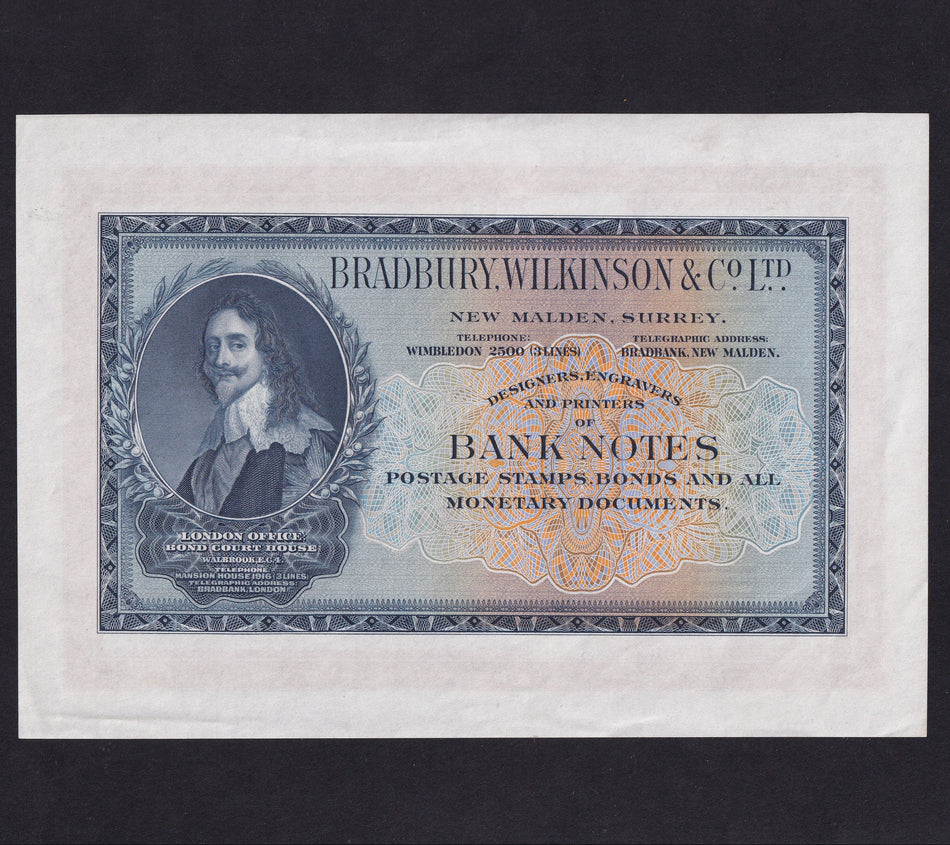 Promotional - Bradbury Wilkinson, King Charles I, blue, UNC