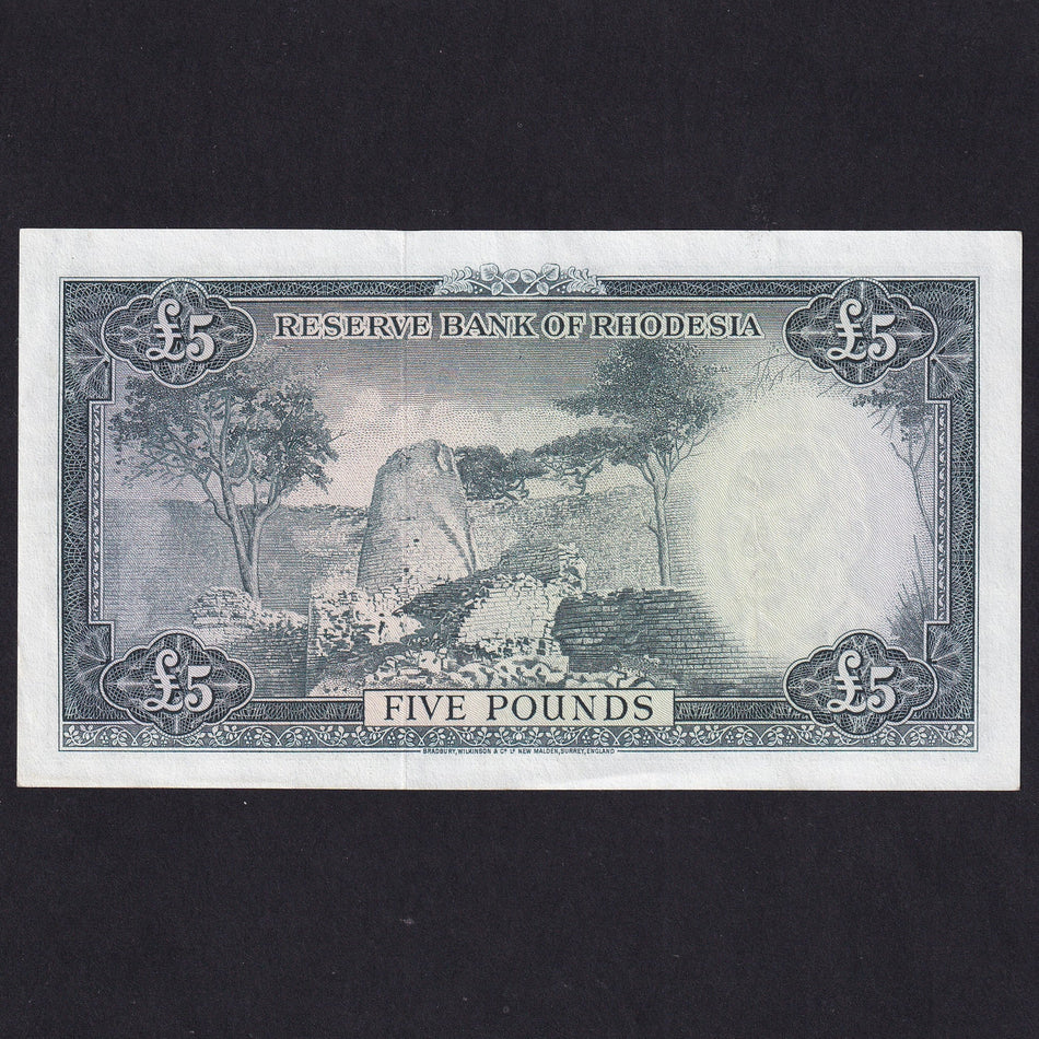 Rhodesia (P26) £5, 12th November 1964, QEII, F/2 229169, GDEF