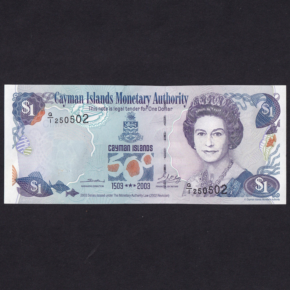 Cayman Islands (P22) $5, QEII, 2003, 500th Anniversary of Discovery, Q/1 250502, UNC