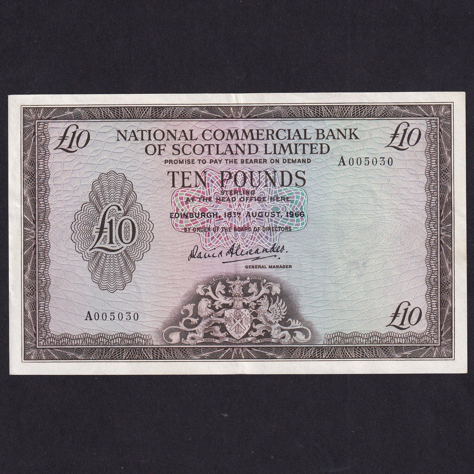 Scotland (P273) (PMS NC11) National Commercial, £10, 18.08.1966, A005030, GDVF