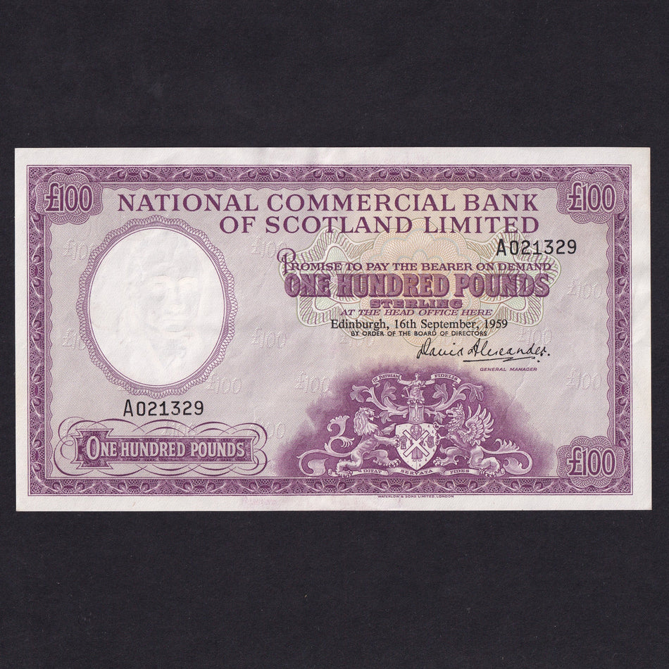 Scotland (P268) (PMS NC5) National Commercial, £100, 16.09.1959, A021329, EF