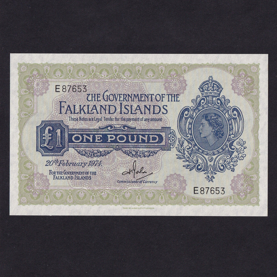 Falkland Islands (P8b) £1, 1974, UNC