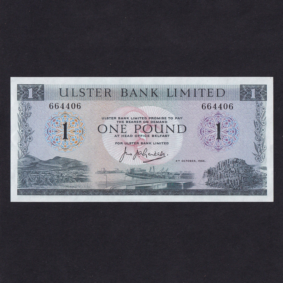 Northern Ireland (P321) Ulster Bank, £1, 1966, Leitch signature, UB64, UNC