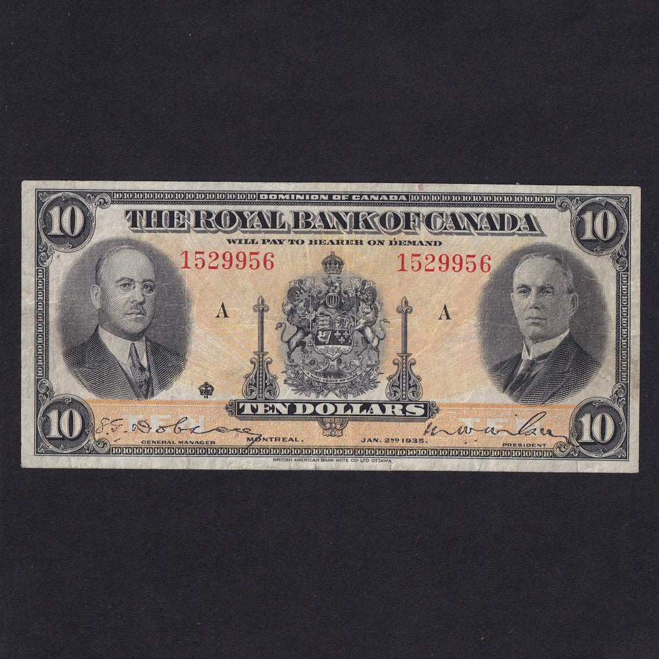 Canada (PS1392) Royal Bank of Canada, $10, 1935, no.1529956, Fine