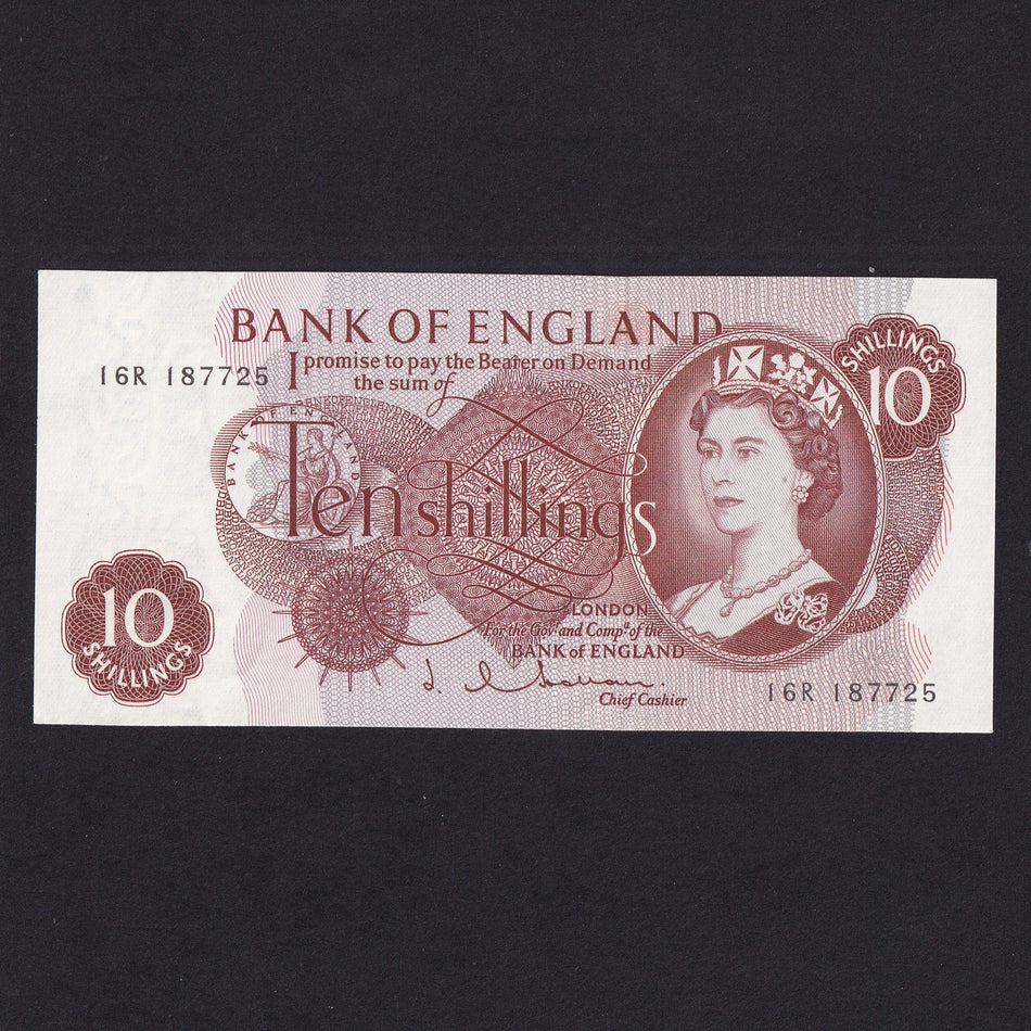 Bank of England (B295) Hollom, 10 Shillings, 16R, last series, UNC