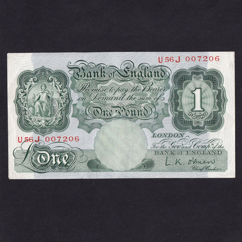 Bank of England (B273) O'Brien, £1, mid-series, EF