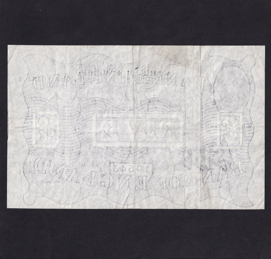 Bank of England (B270) Beale, £5, 6th February 1952, W95 053405, Good Fine