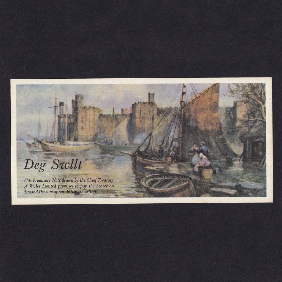 Wales, 10 Swilt (Shillings) 1969, Chief Treasury of Wales Limited, with promotional card of the time, Good EF