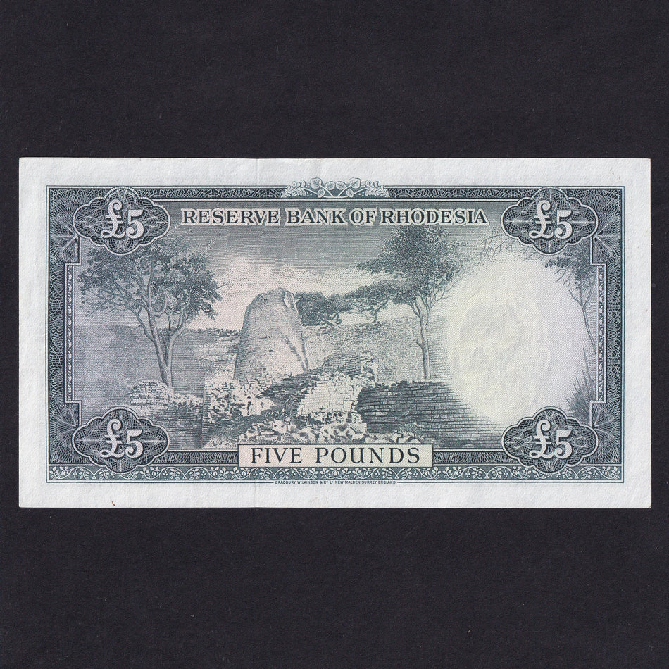 Rhodesia (P26) £5, 12th November 1964, QEII, F/2 186530, Good EF