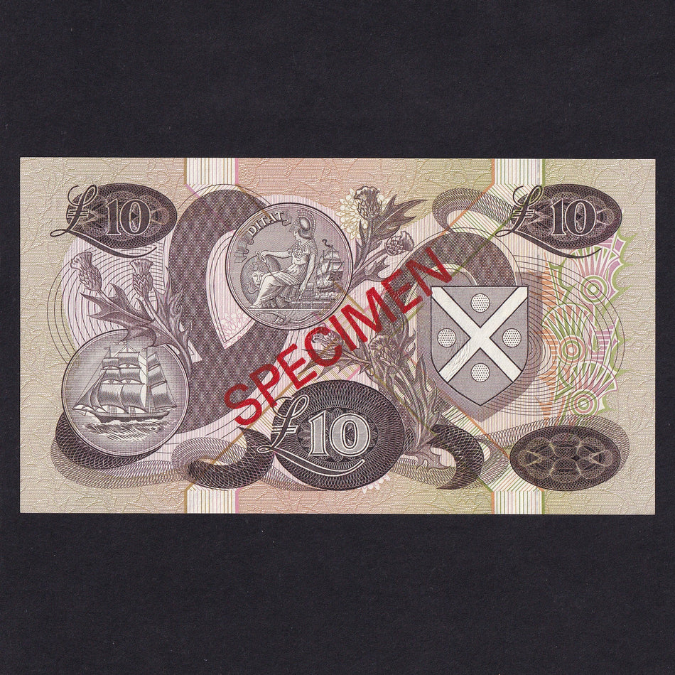 Scotland (P113cs) Bank of Scotland, £10 specimen, 1986, Risk/ Patullo, BB000000, PMS BA116cs, UNC
