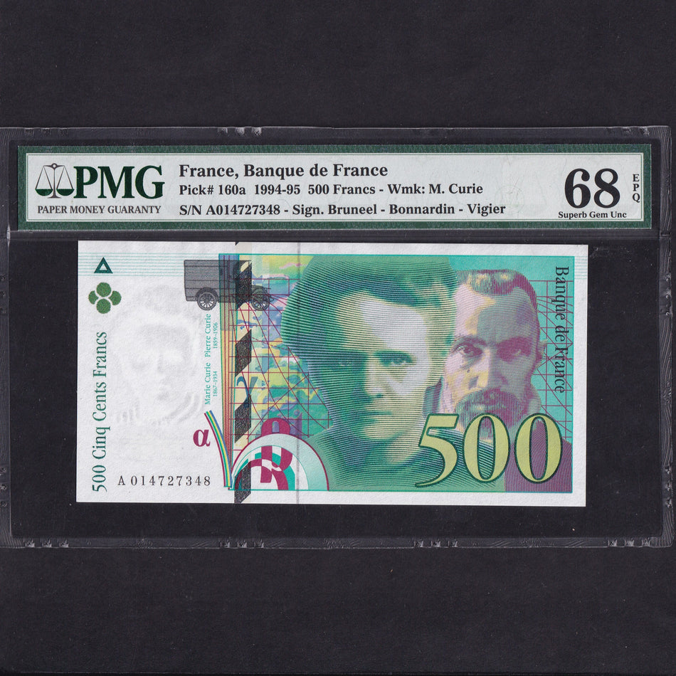France (P160a) 500 Francs, 1994, first date, UNC