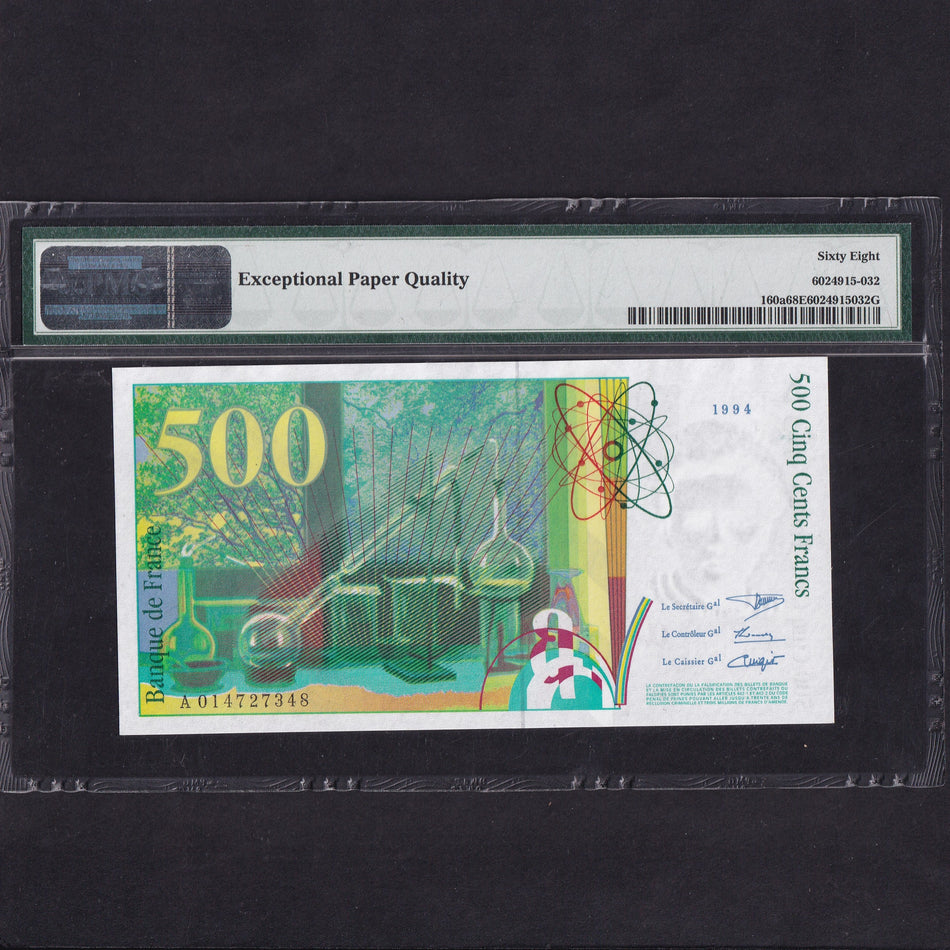 France (P160a) 500 Francs, 1994, first date, UNC