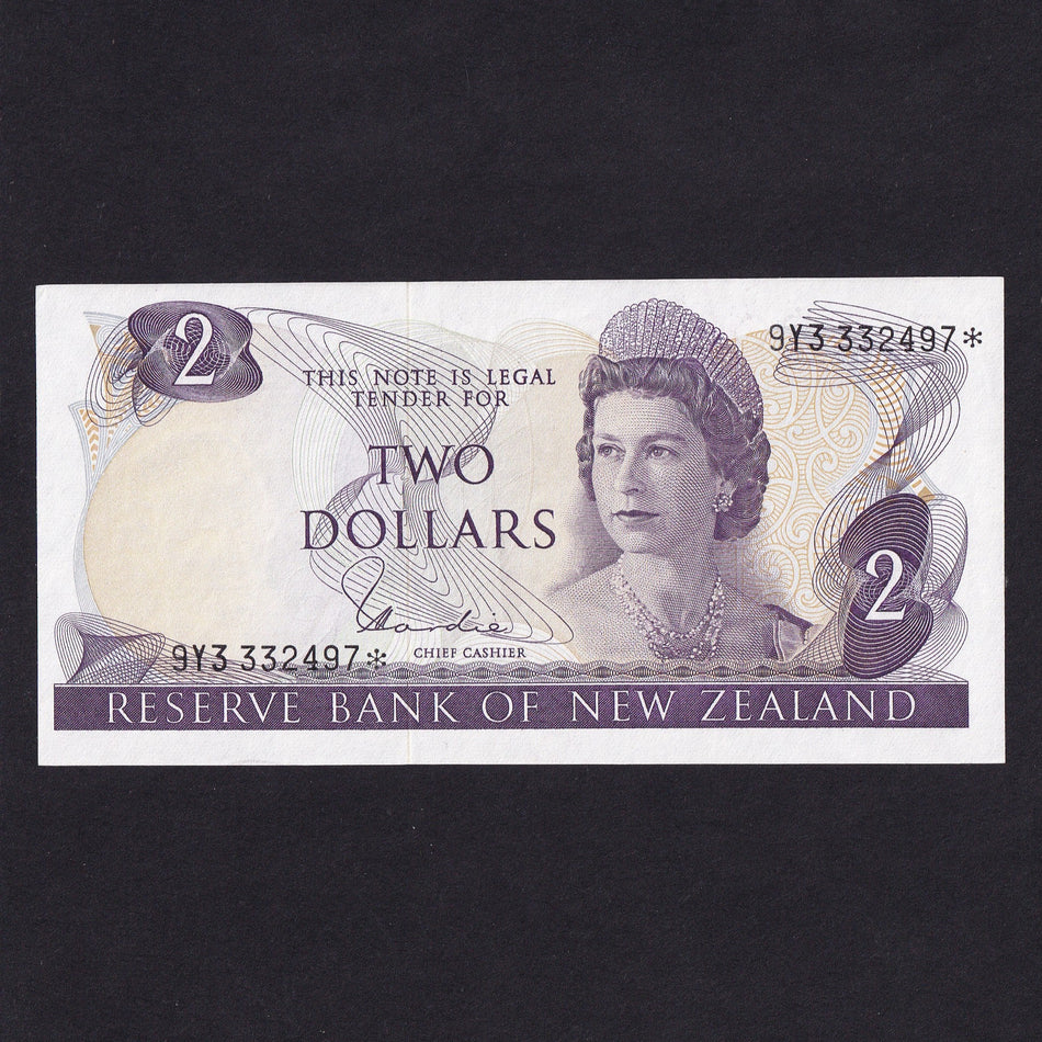New Zealand (P164dr) $2, Hardie replacement, QEII, 9Y3, UNC