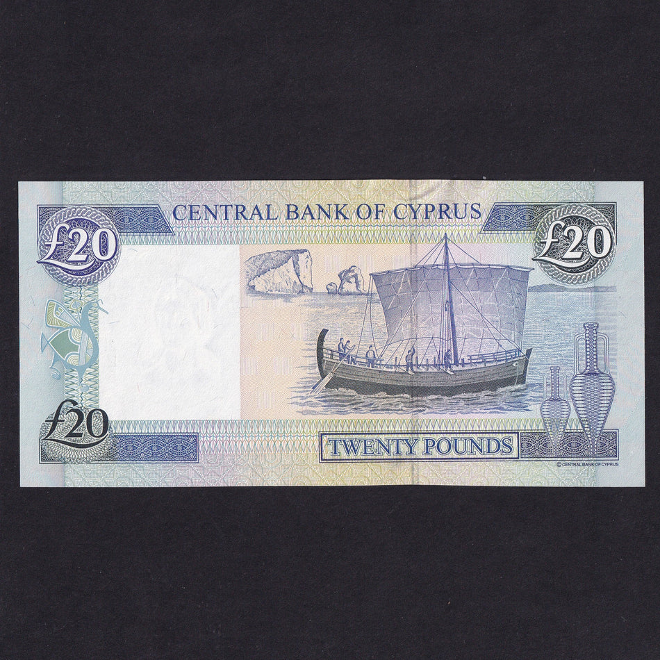 Cyprus (P63c) £20, 1st April 2004, AJ011225, signature 4, UNC
