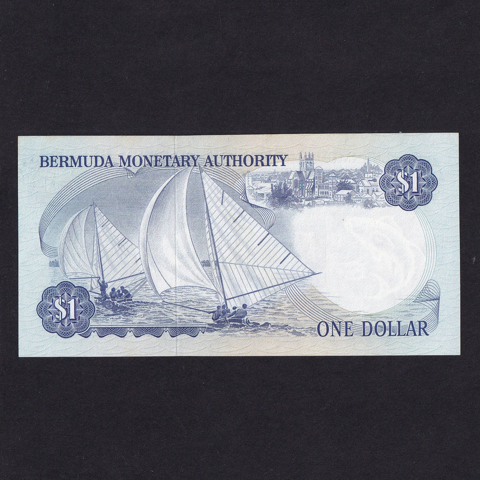 Bermuda (P28d) $1, 1st September 1979, Bermuda Monetary Authority, A/5 000061, this is note 61 of signature series as series starts at A/5, EF