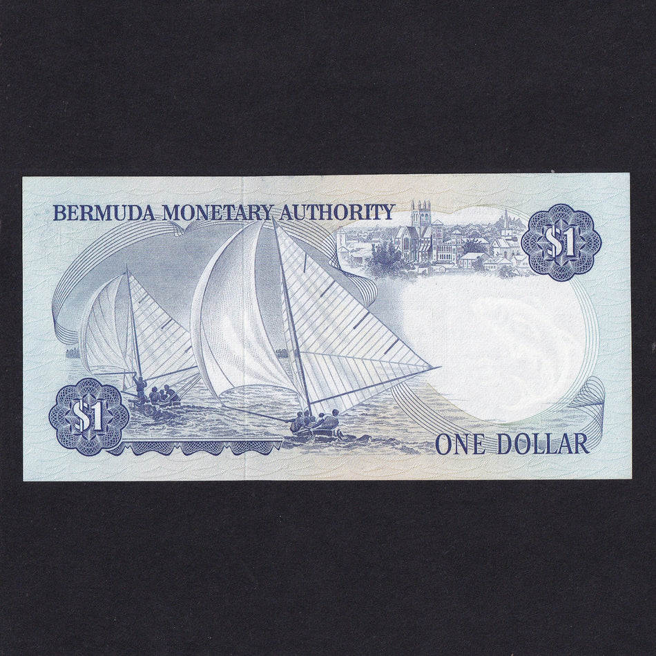 Bermuda (P28d) $1, 1st September 1979, Bermuda Monetary Authority, A/5 000062, this is note 62 of signature series as series starts at A/5, UNC