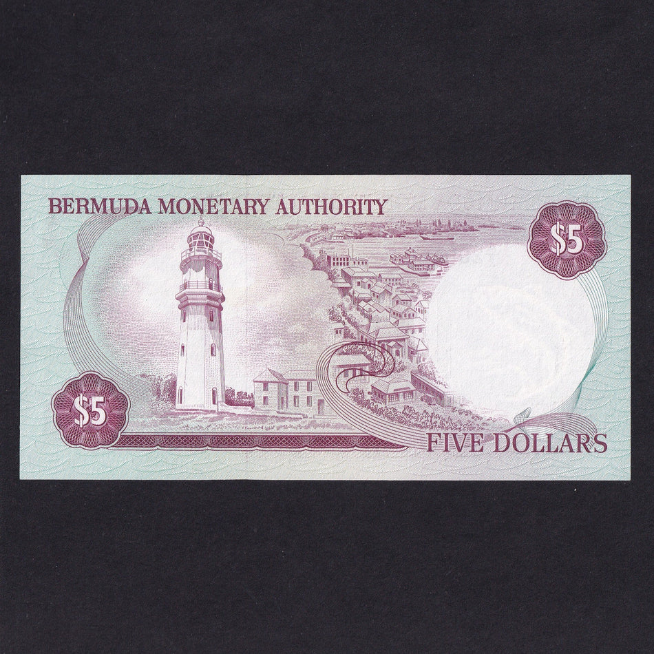 Bermuda (P29c) $5, 1st January 1986, Bermuda Monetary Authority, A/2 200112, signature 6 but note number 112 as this signature starts on 200000, UNC