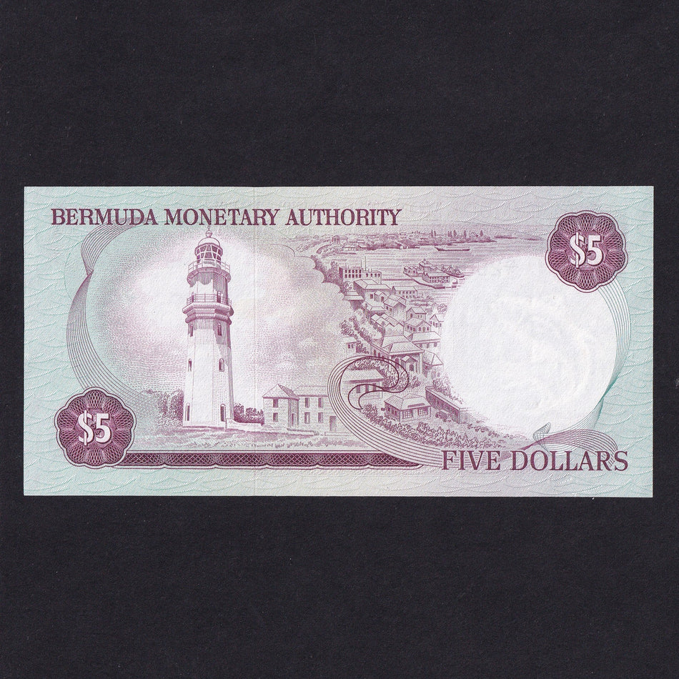 Bermuda (P29c) $5, 1st January 1986, Bermuda Monetary Authority, A/2 200004, signature 6 but note number 4 as this signature starts on 200000, UNC