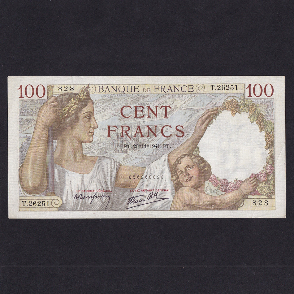 France (P94) 100 Francs, 1940s, Good VF/EF