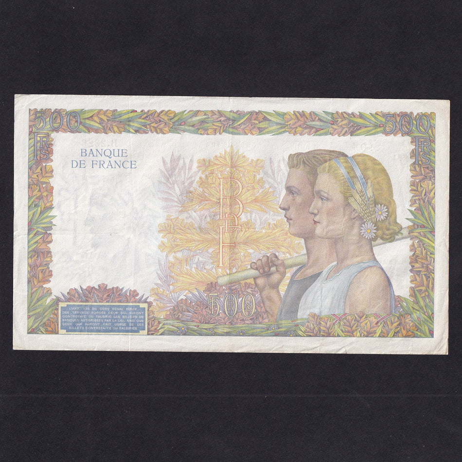 France (P95b) 500 Francs, 6th February 1941, Fine/VF