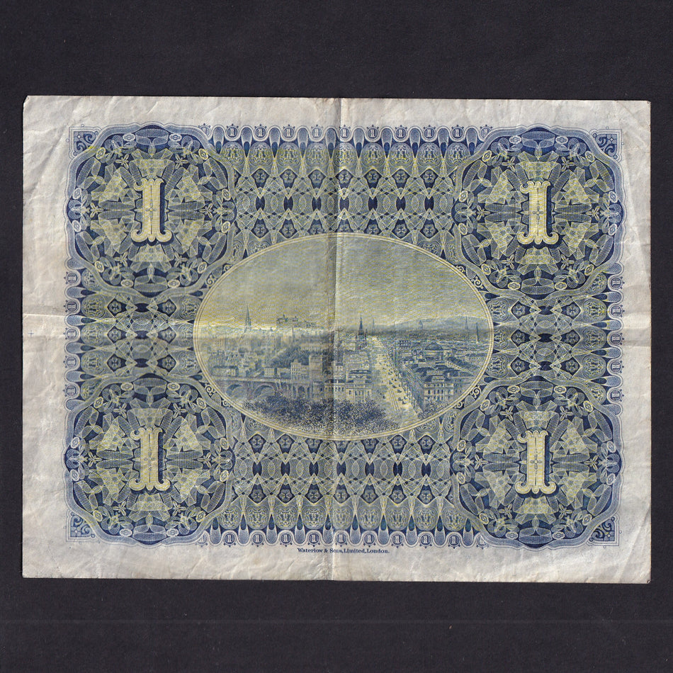 Scotland (P248b) National Bank of Scotland , £1, 11th November 1922, McKissock letter press signature, NA31, Good Fine