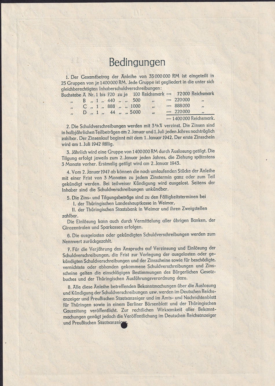 Germany, 500 Reichsmark Nazi bond, 1942, Thuringia