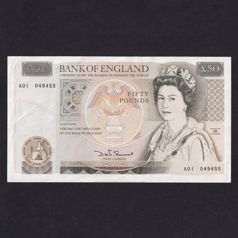Bank of England (B352) Somerset, £50, first million, A01, EF
