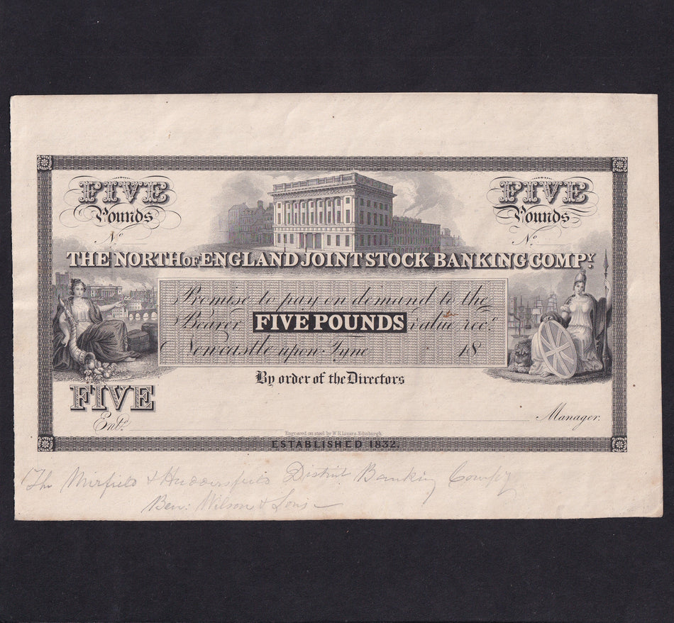 Provincial - North of England Joint Stock Banking Co., £5 obverse proof, 1832, Outing 1512a, EF