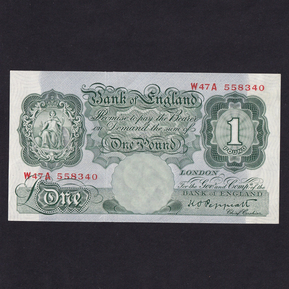 Bank of England (B260) Peppiatt, £1, W74A, with thread, EF