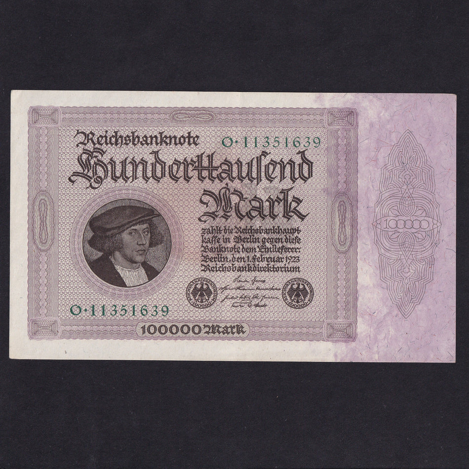 Germany (P83a) 100,000 Mark, 1923, Good EF