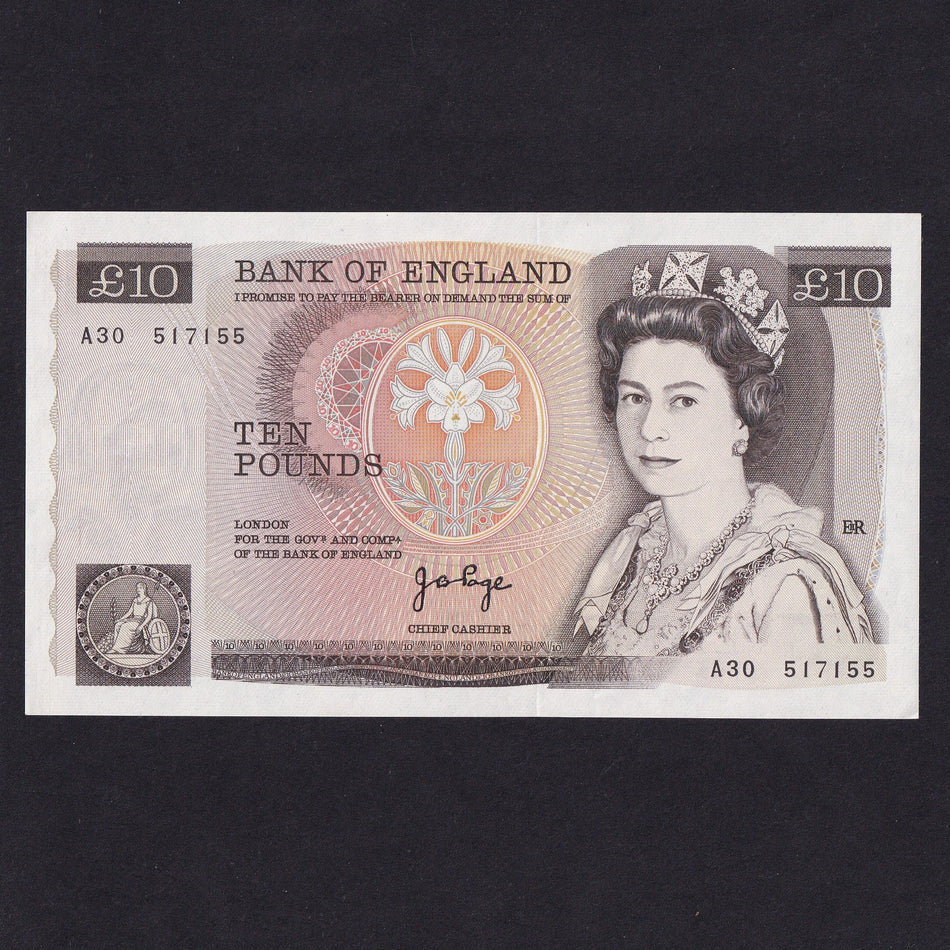Bank of England (B330) Page, £10, first series, A30, Good EF