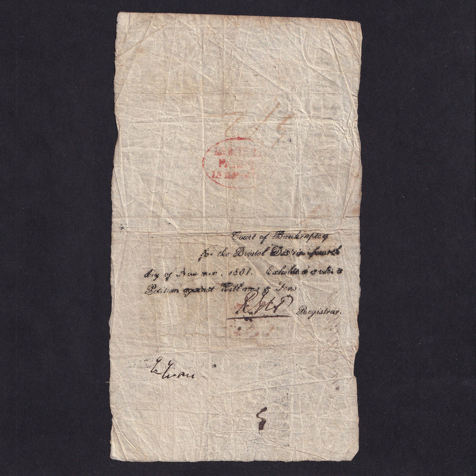 Provincial - Newport Old Bank, Monmouthshire, £5, 1845, for William, Williams & Sons, Outing 1544, pinholes, Fine