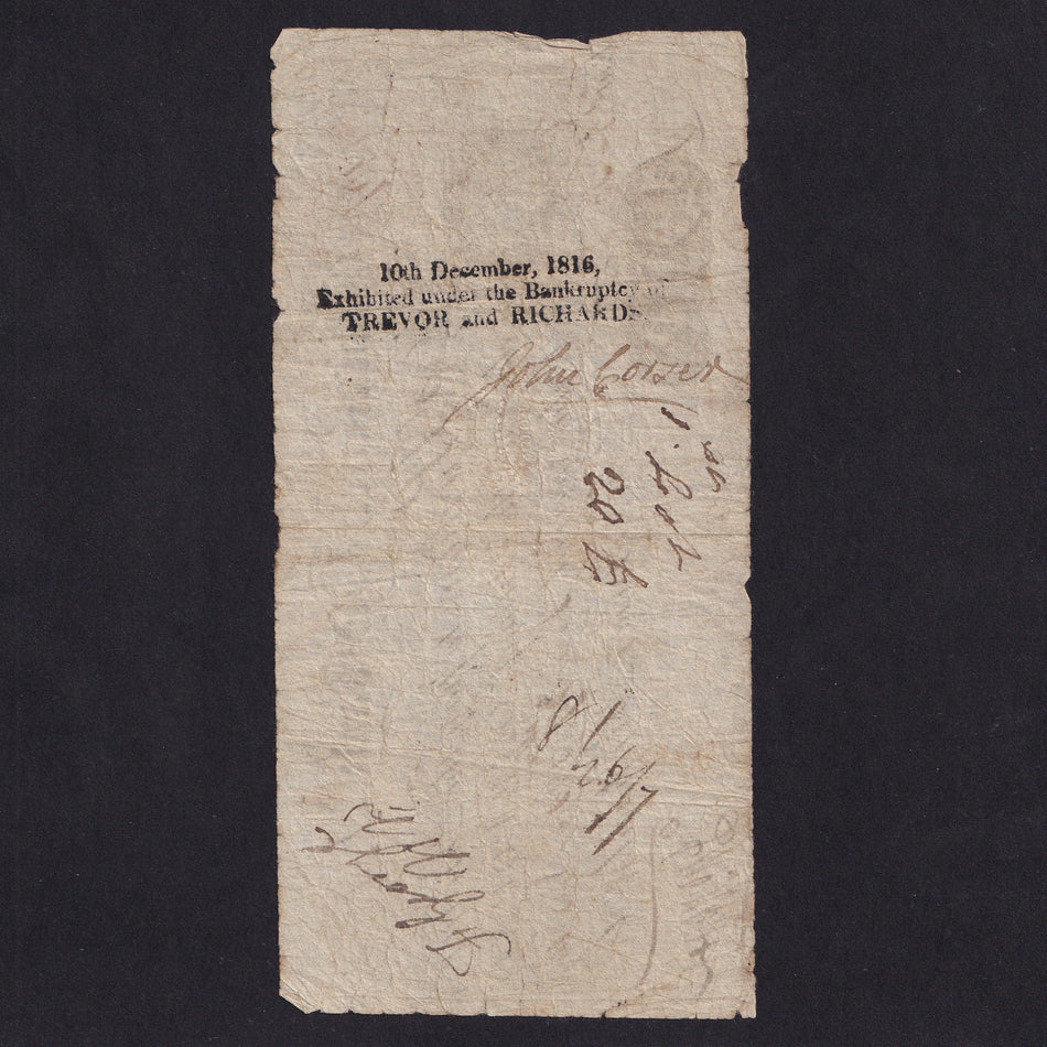 Provincial - Whitchurch Old Bank, £1, 1813, for Trevor Richards & Co., Outing 2347, VG