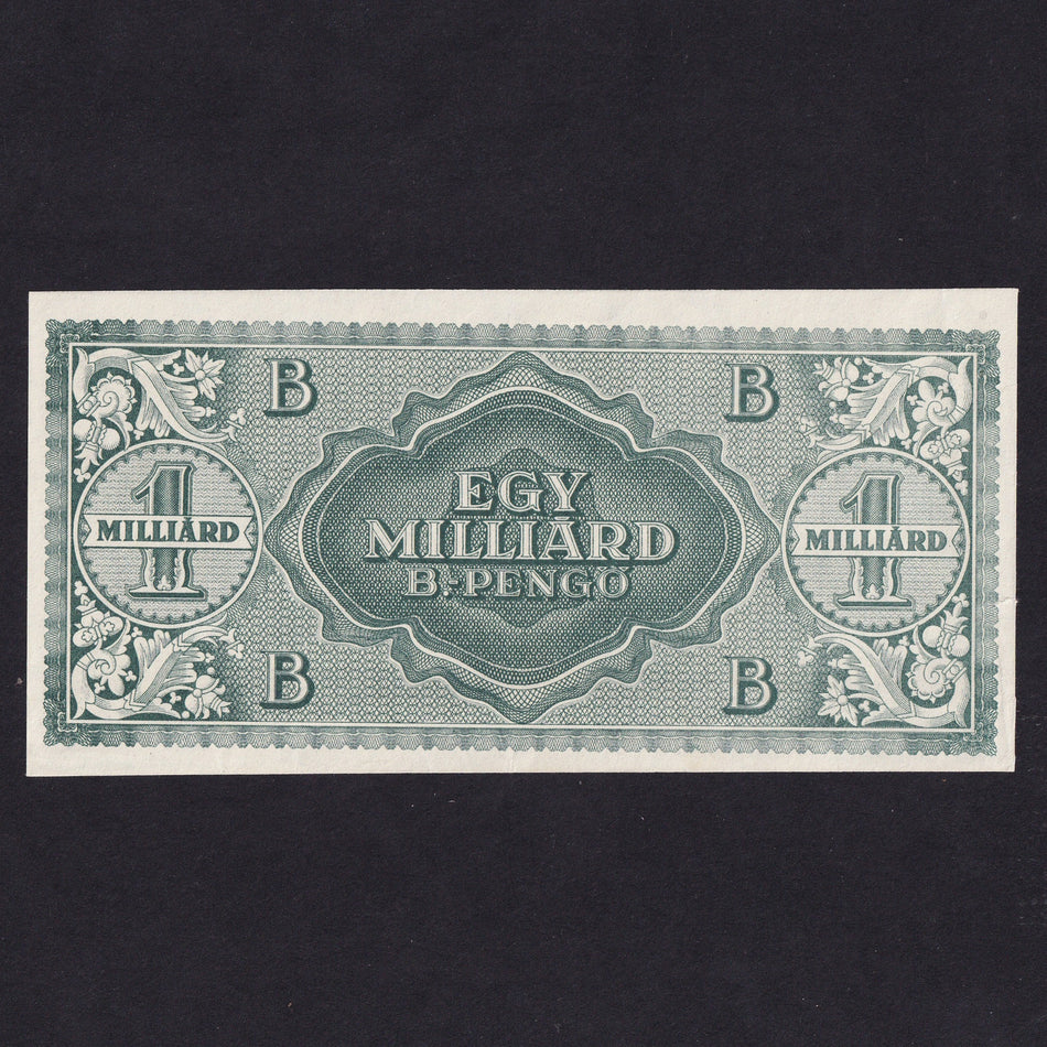 Hungary (P137) 1 Milliard B Pengo, 1946, highest denomination produced but not issued, Good EF