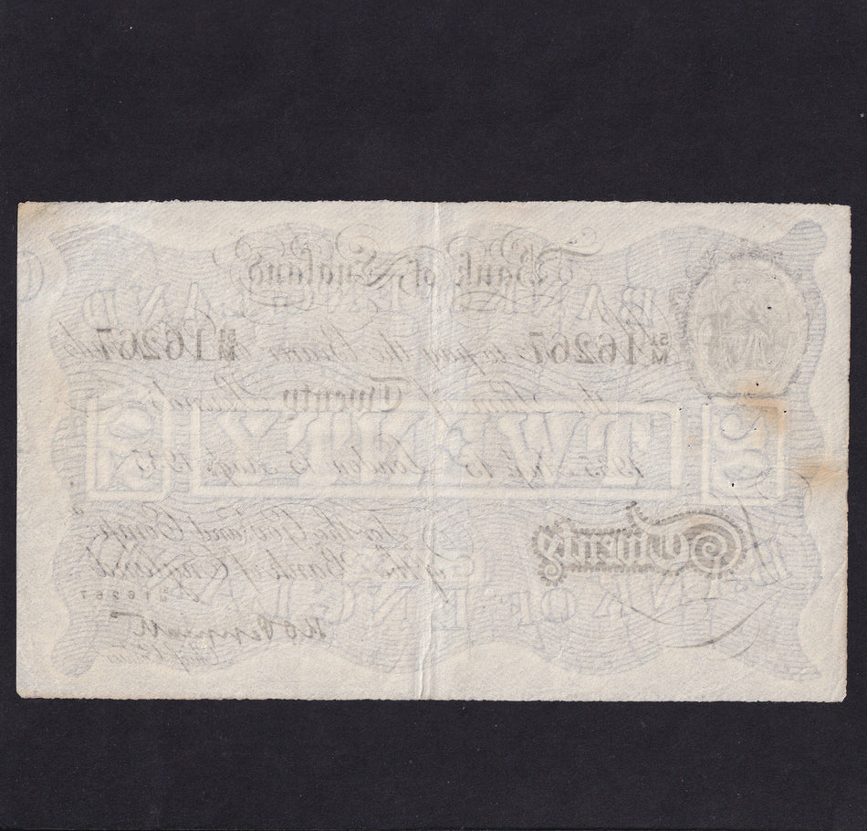Operation Bernhard - Nazi forgery 1942-44, Peppiatt, £20, 15th August 1935, 51M 16267, rust, Fine/VF
