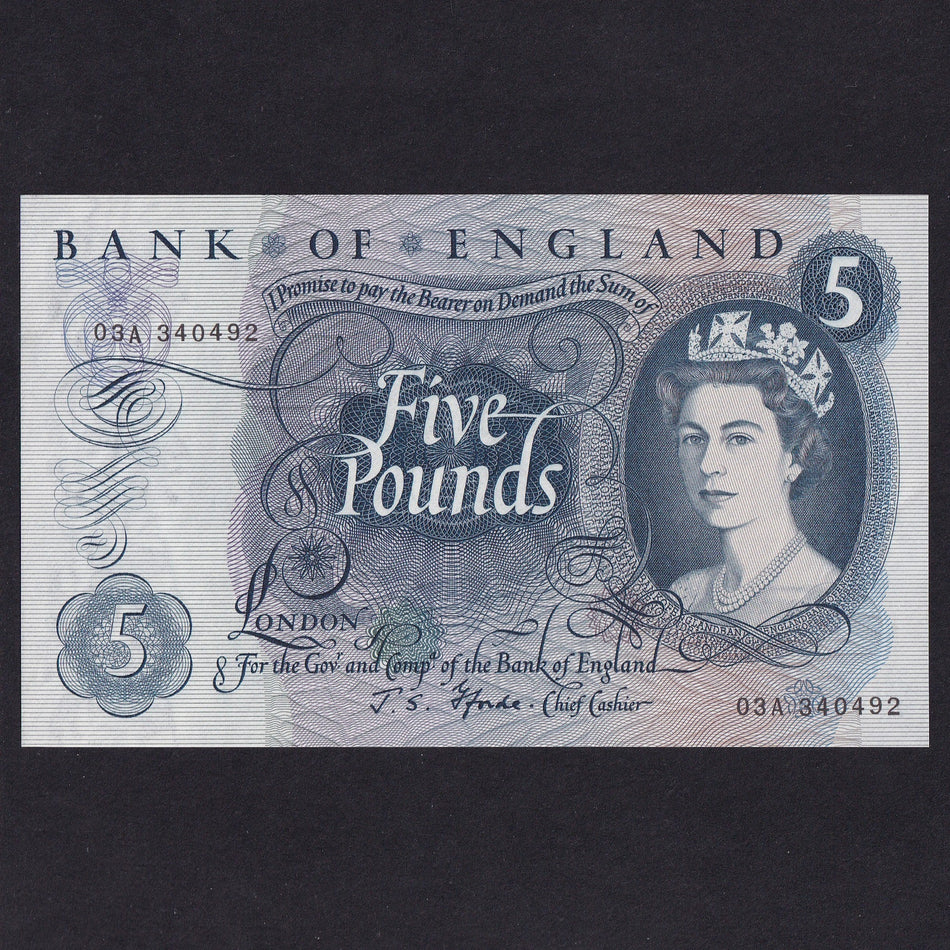 Bank of England (B314) Fforde, £5, 03A, first series, Good EF