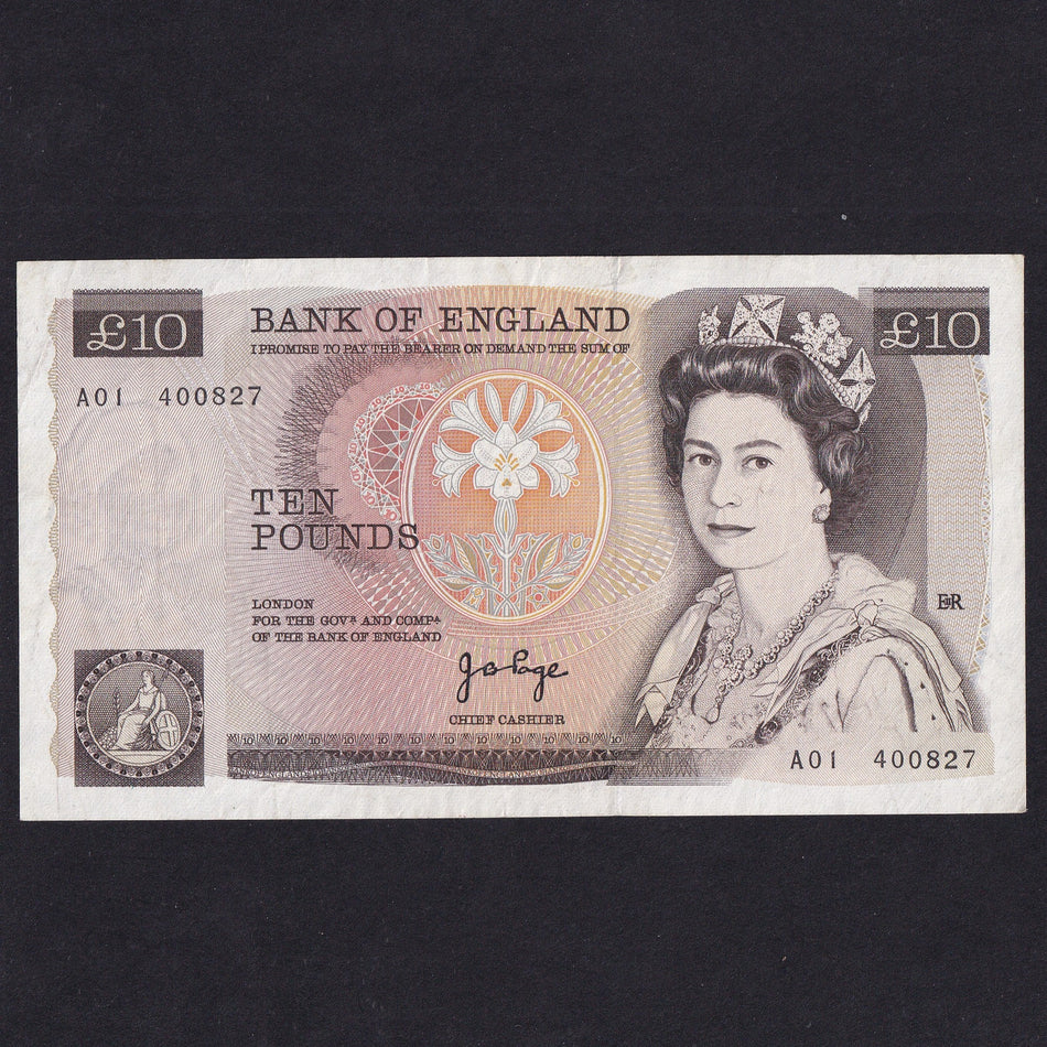 Bank of England (B330) Page, £10, A01 400827, Fine