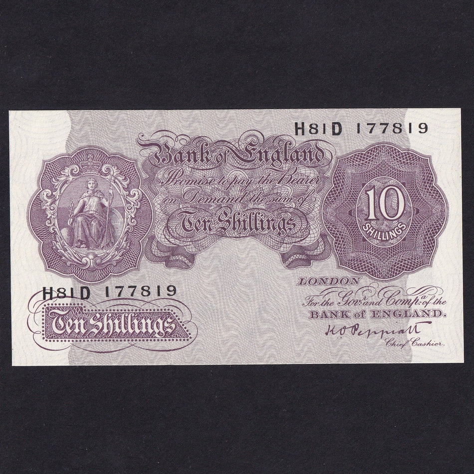 Bank of England (B251) Peppiatt, 10 Shillings, mauve, H81D 177819, UNC