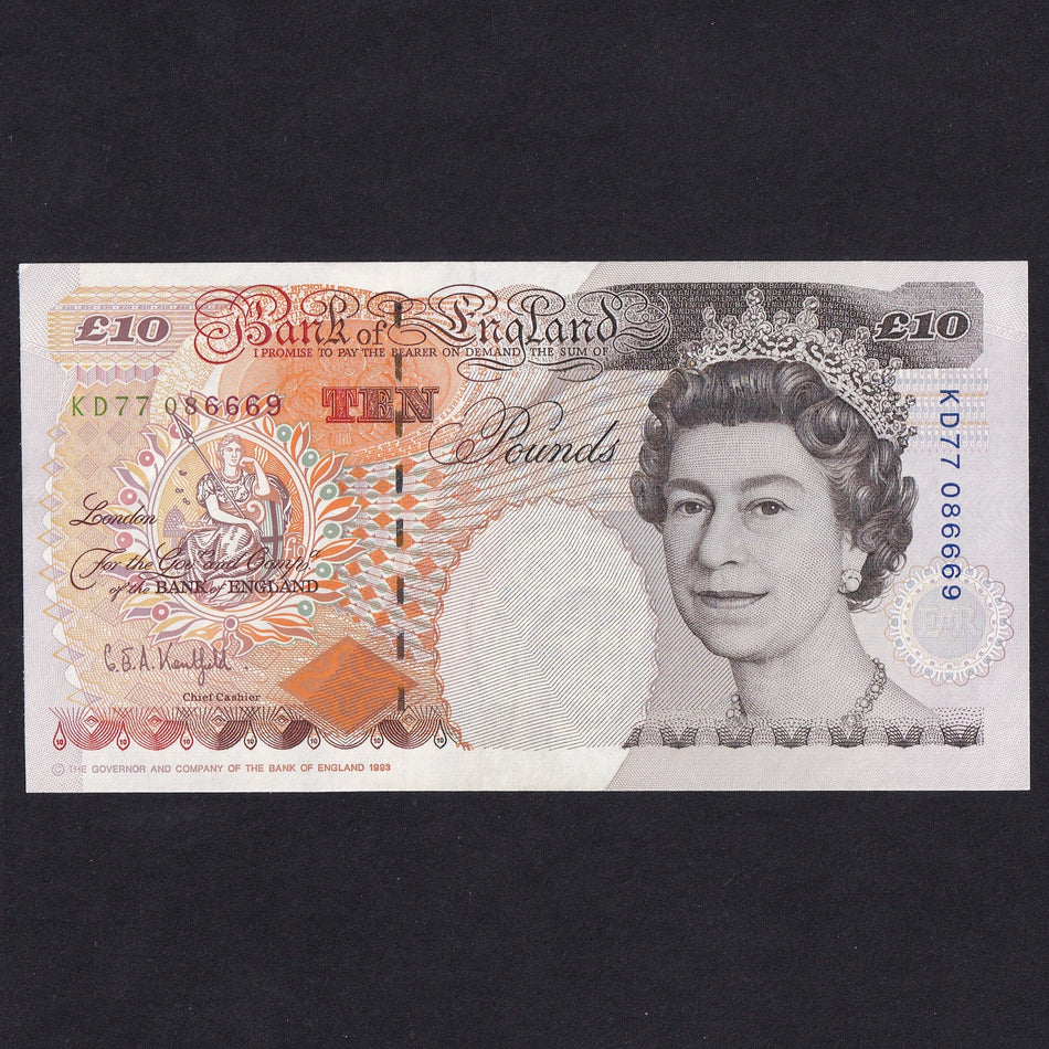 Bank of England (B369) Kentfield, £10, KD77, TEN and TEN, Good EF