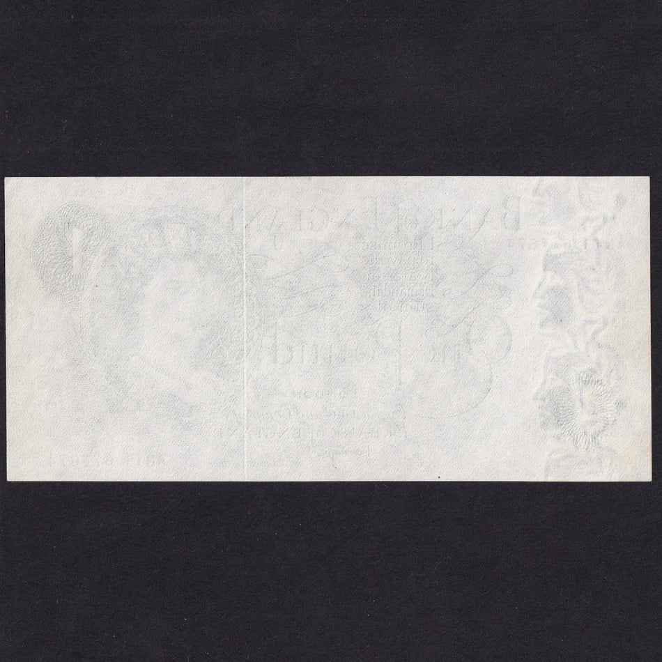 Bank of England (B322) Page, £1 error, printed one side, AN11 677674, UNC