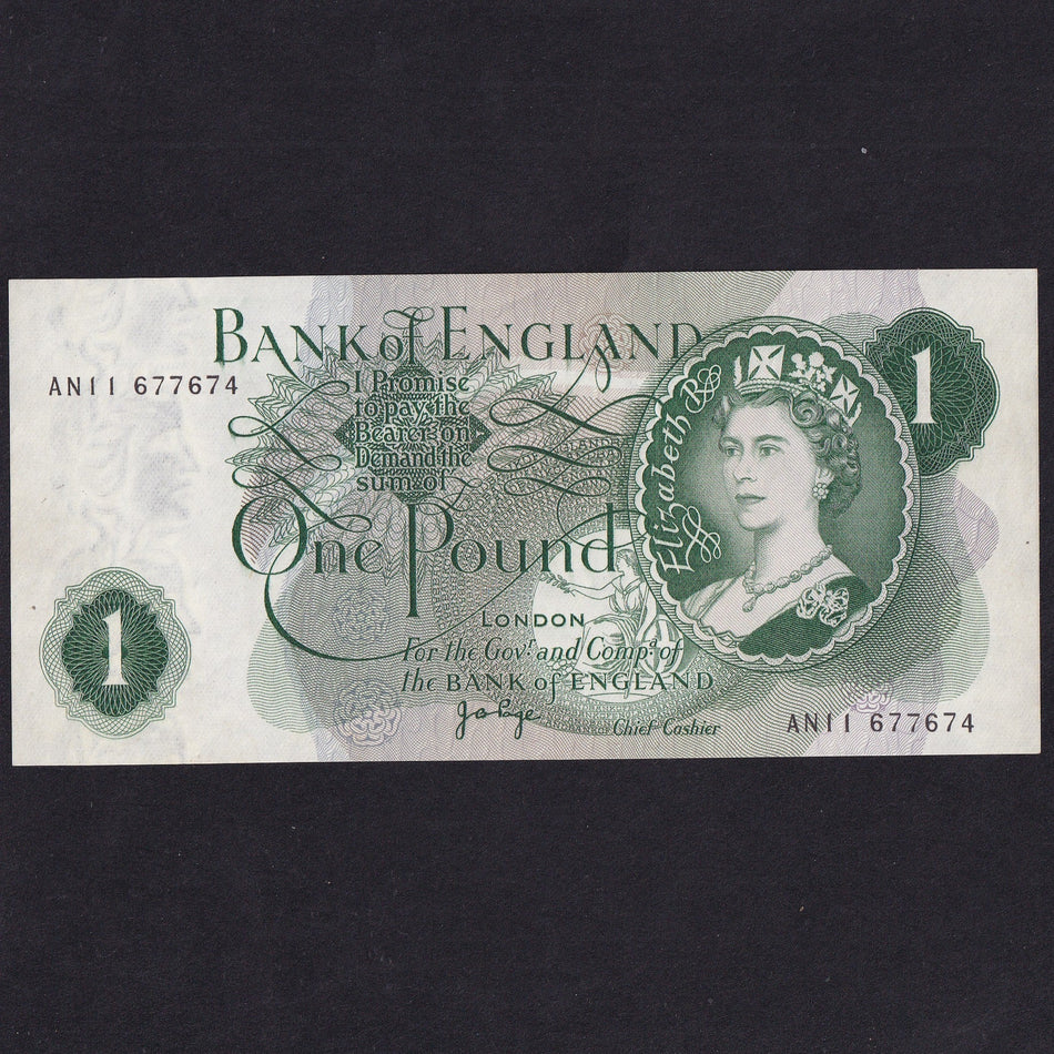 Bank of England (B322) Page, £1 error, printed one side, AN11 677674, UNC