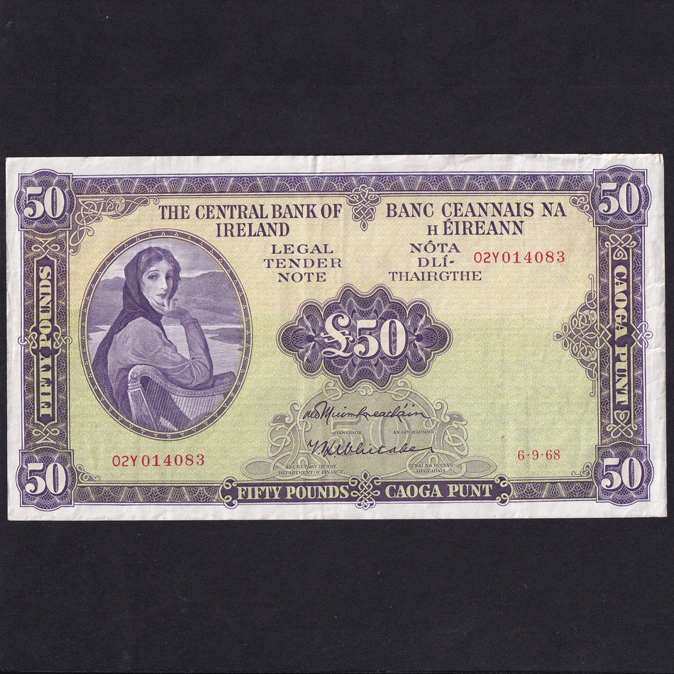 Ireland (P68a) £50, 6th September 1968, last date of signature, 02Y 014083, PMI LTN52a, VF but biro marks reverse